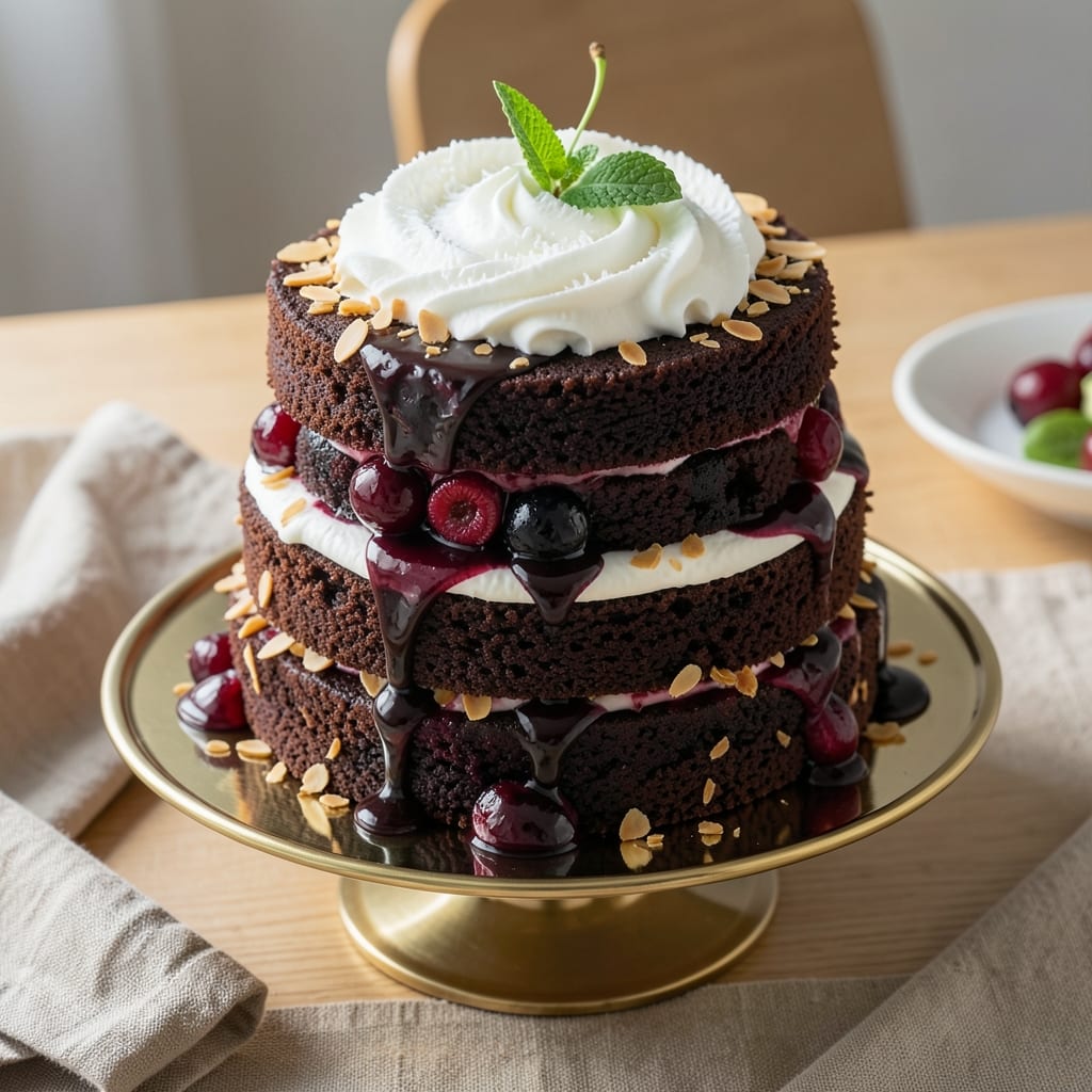Alcohol-Free Black Forest Cake Recipe: Vanilla-Almond Swirl Without the Booze