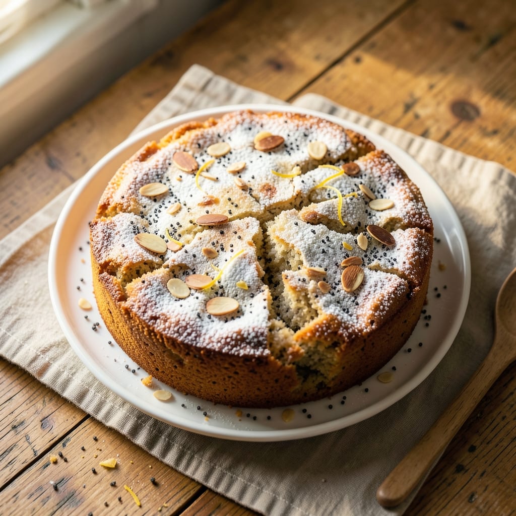 Almond Poppyseed Cake Recipe: Crunchy Top, Moist Heart