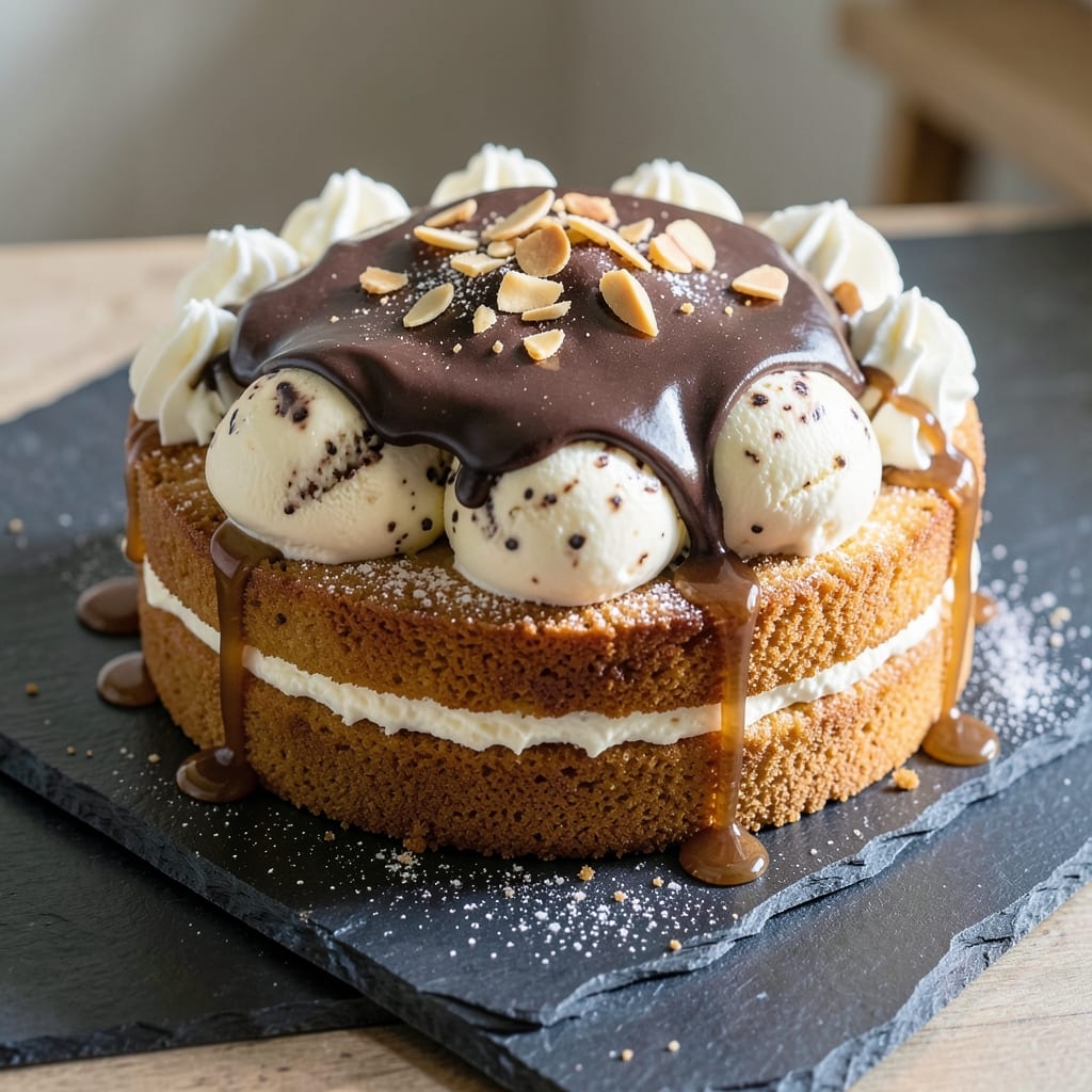 All Ice Cream Cake Recipe: No-Bake Vanilla Bean Swirls with Crispy Cookie Crust