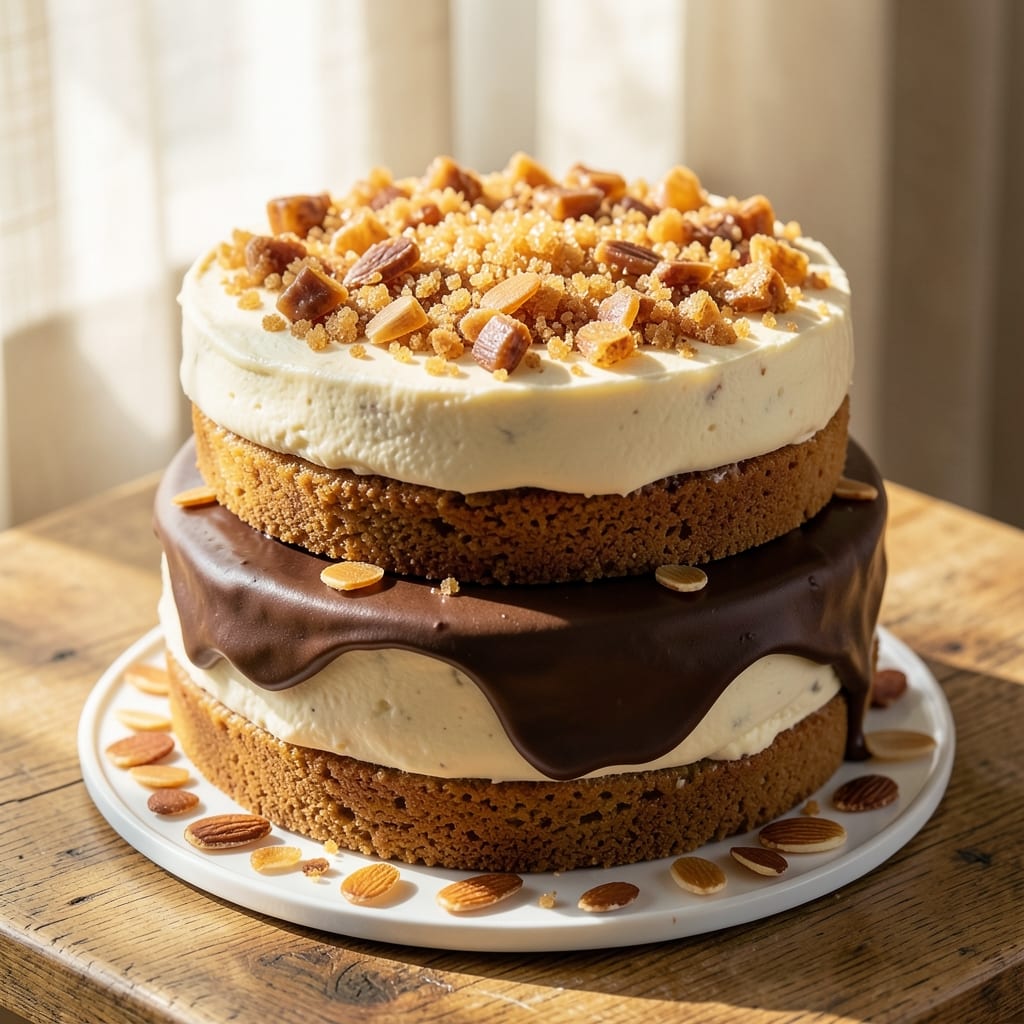 Almond Praline Cake Recipe: Caramelized Nut Clusters and Vanilla-Infused Layers