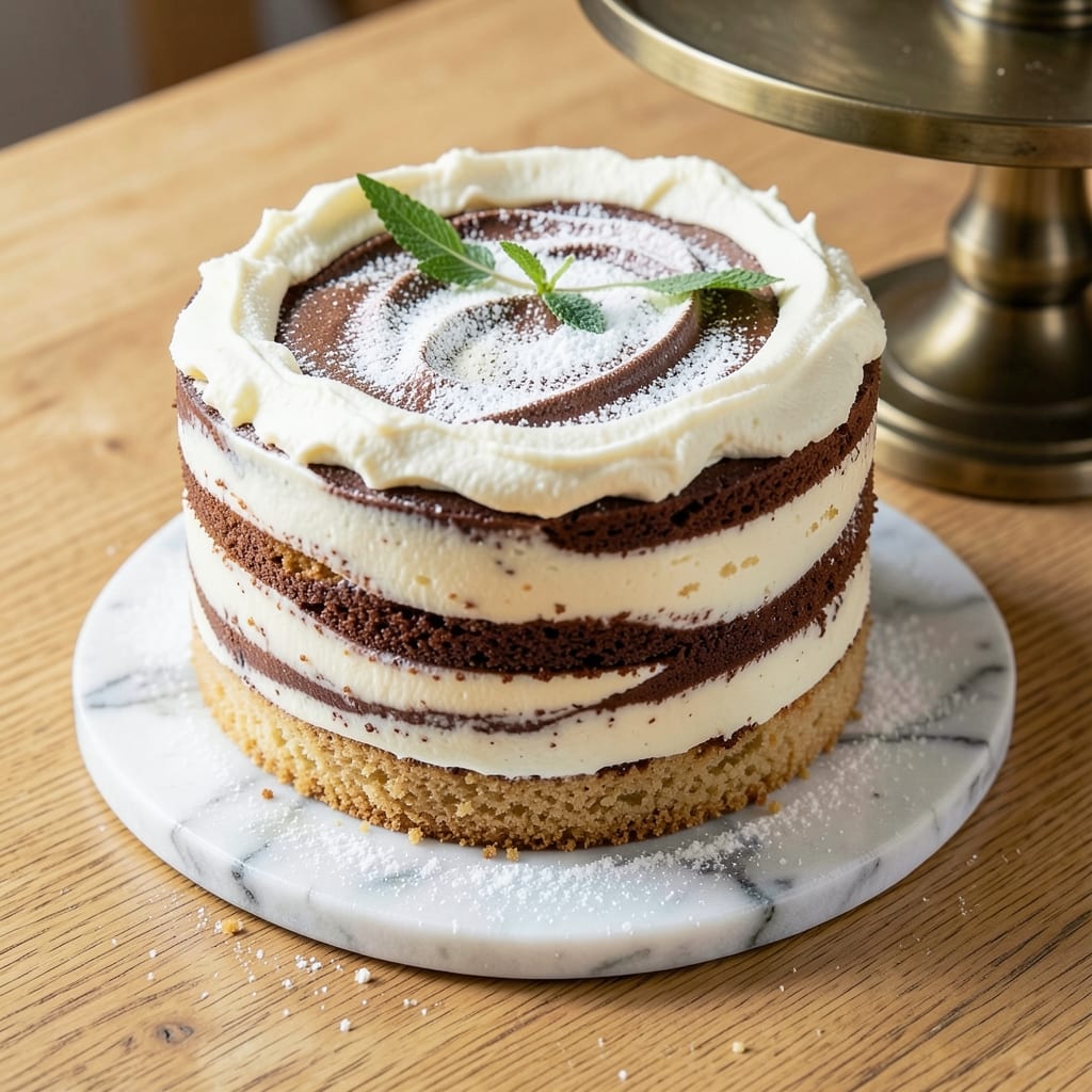 8-Inch Marble Cake Recipe: Buttery Swirls and Vanilla Frosting Rivers