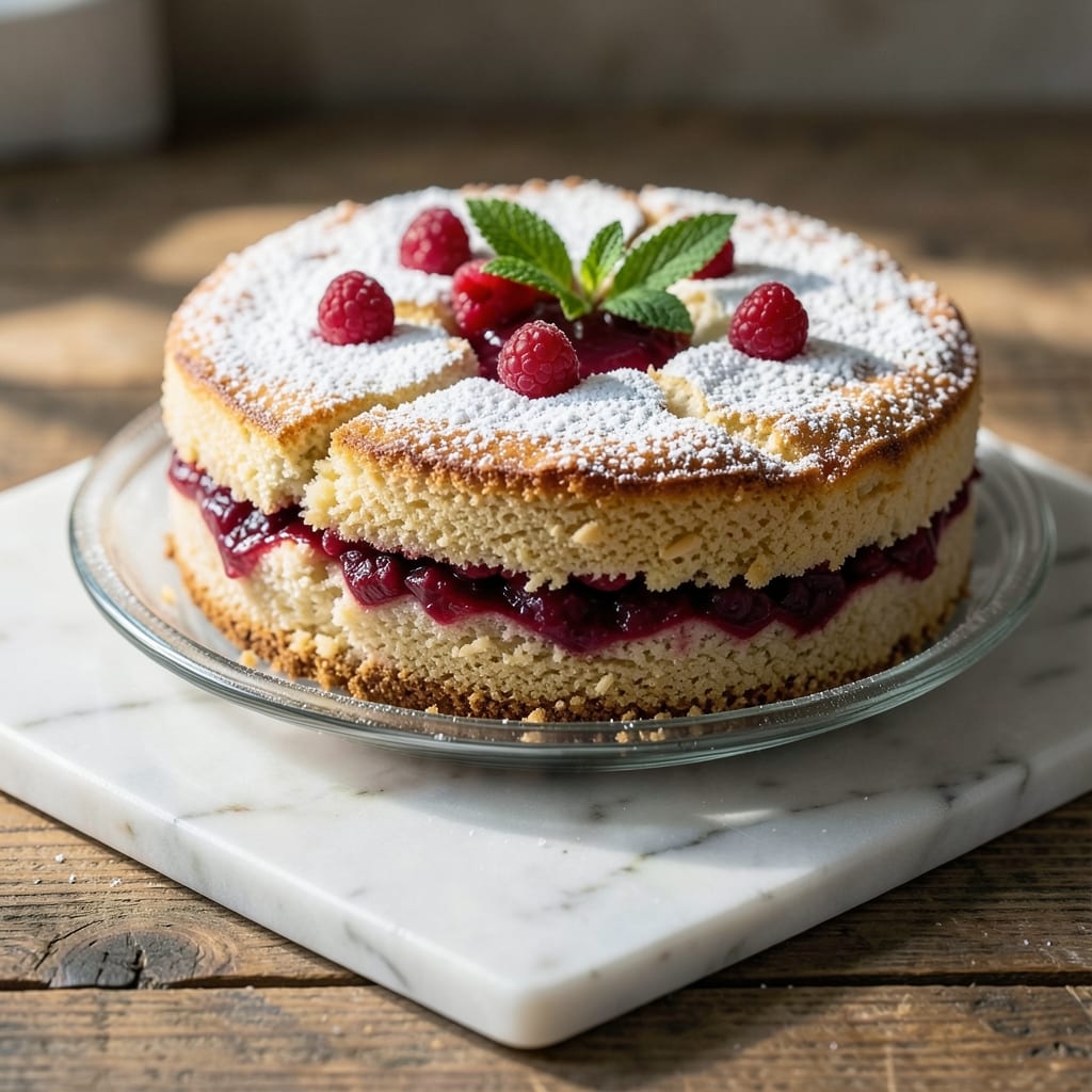 Almond Cake With Raspberry Filling Recipe: Nutty Crunch Meets Bursting Berries