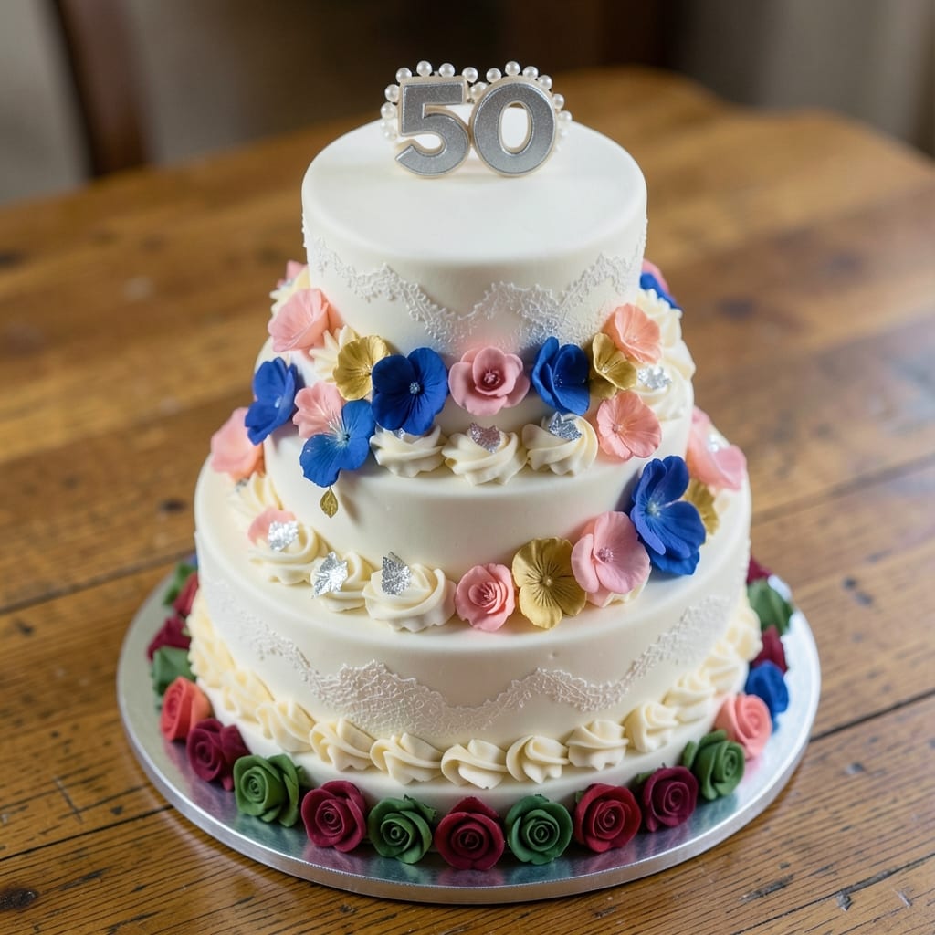 50th Birthday Cake Recipe: Edible Fondant Supports for Towering Stability