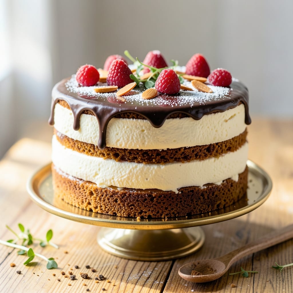 Alexander Cake Recipe: Boozy Vanilla Swirls With Mirror-Glaze Elegance