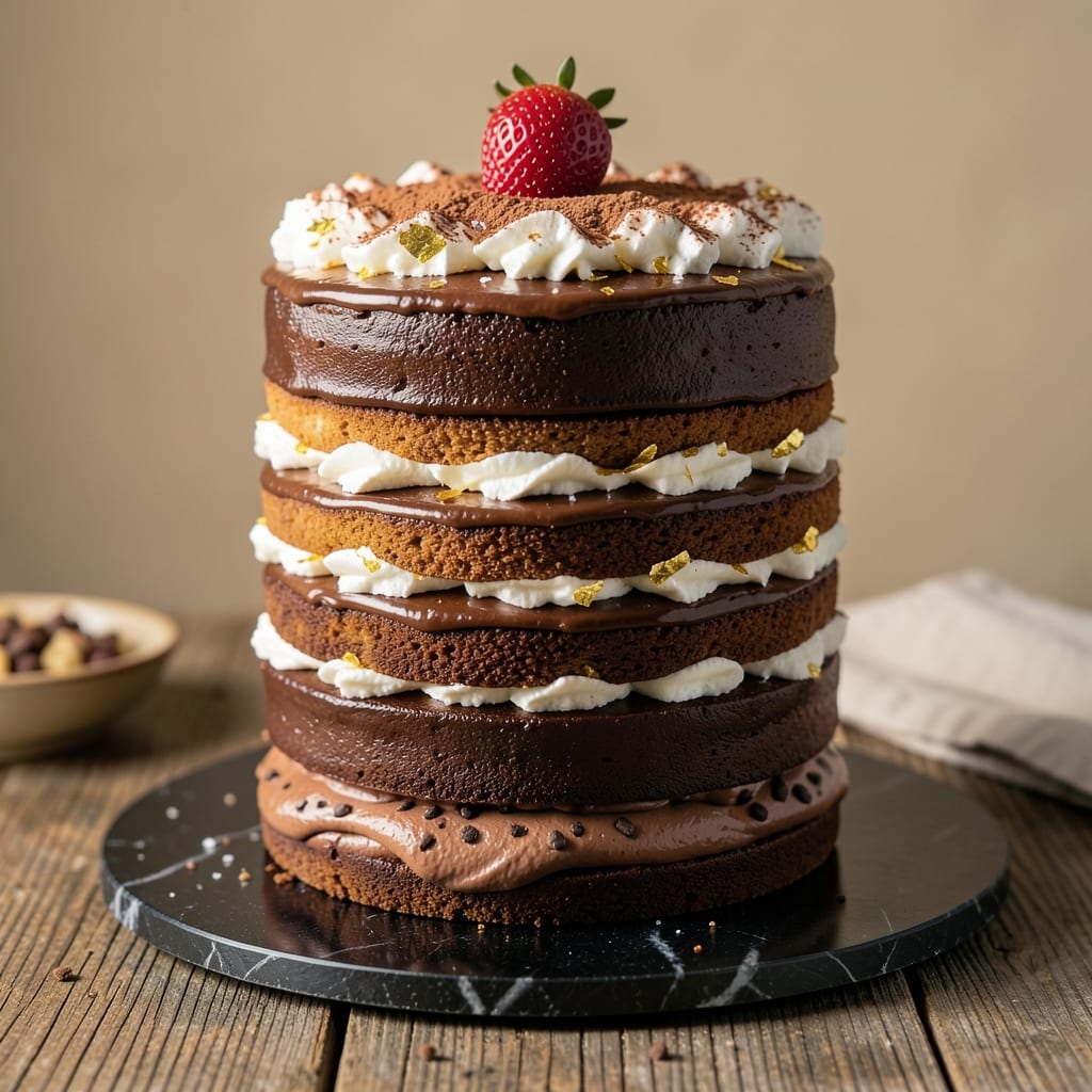 23 Layer Chocolate Cake Recipe: Crispy Fondant Bridges Hold Towering Height