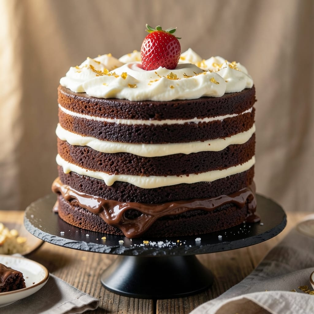 21 Layer Chocolate Cake Recipe: Precision-Stacked Vanilla Buttercream Rivers