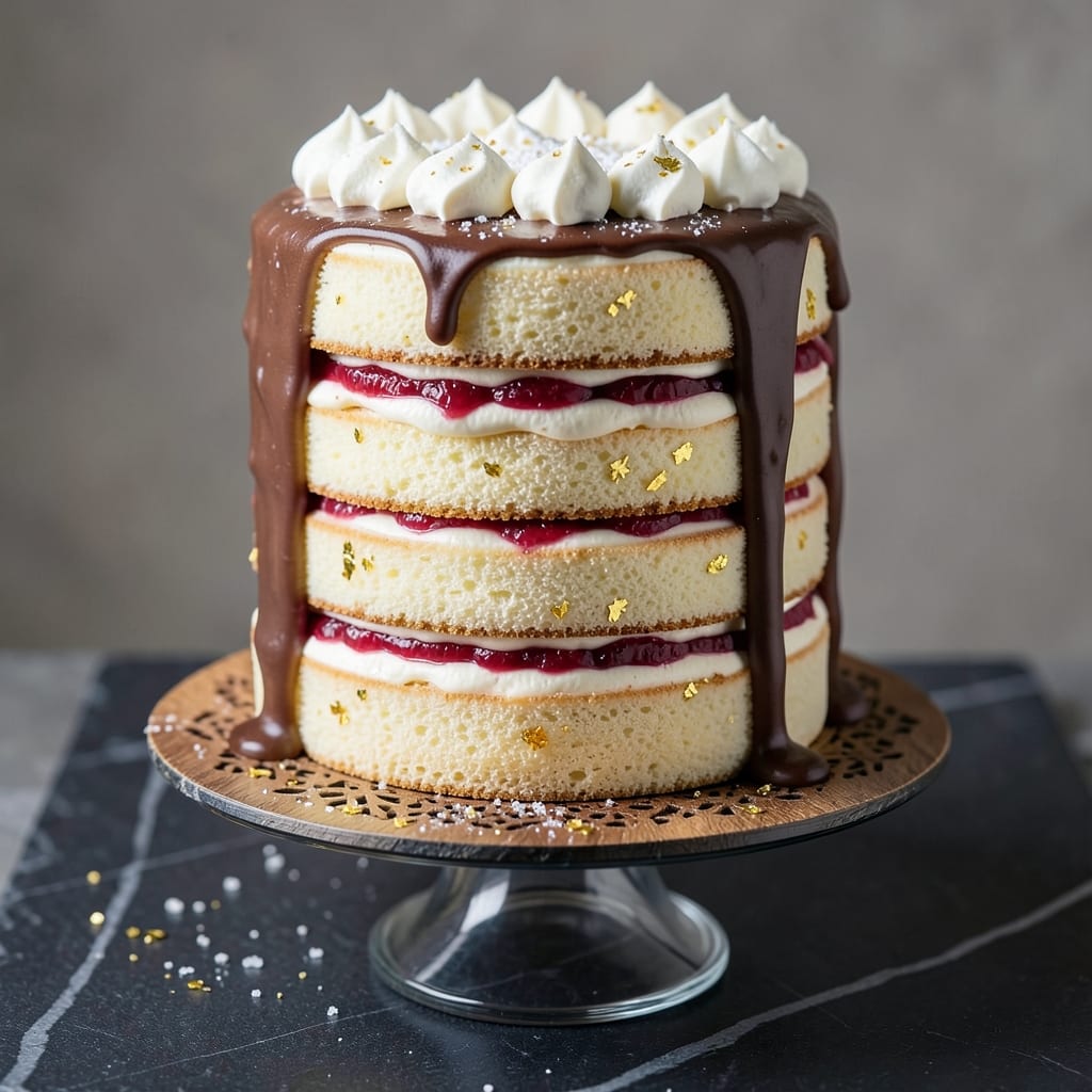 20 Layer Cake Recipe: Precision Stacked Vanilla Buttercream Rivers