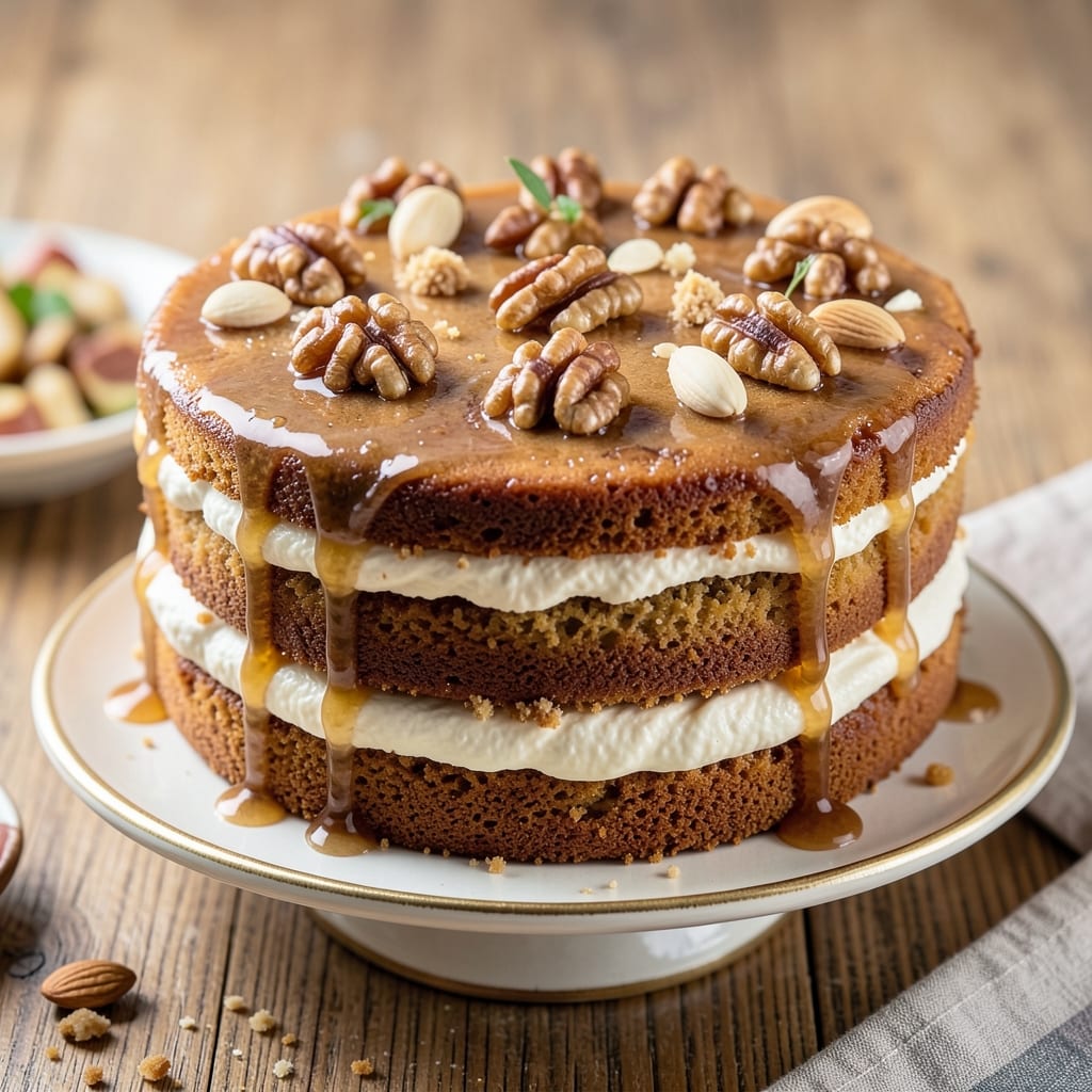 Almond and Walnut Cake Recipe: Nutty Crunch and Vanilla Bean Harmony