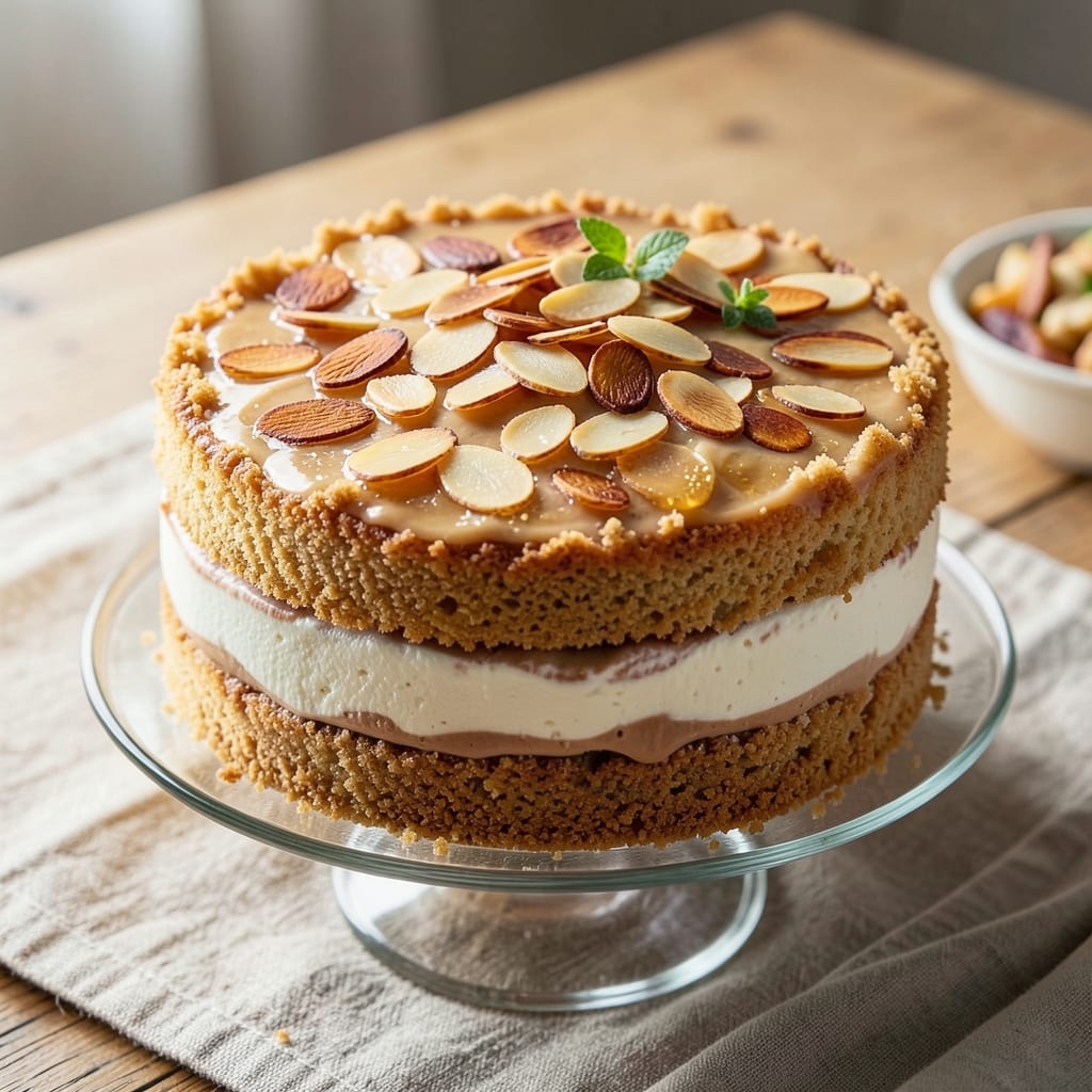 Amandine Cake Recipe: Almond-Infused Layers With Vanilla Mirror Glaze