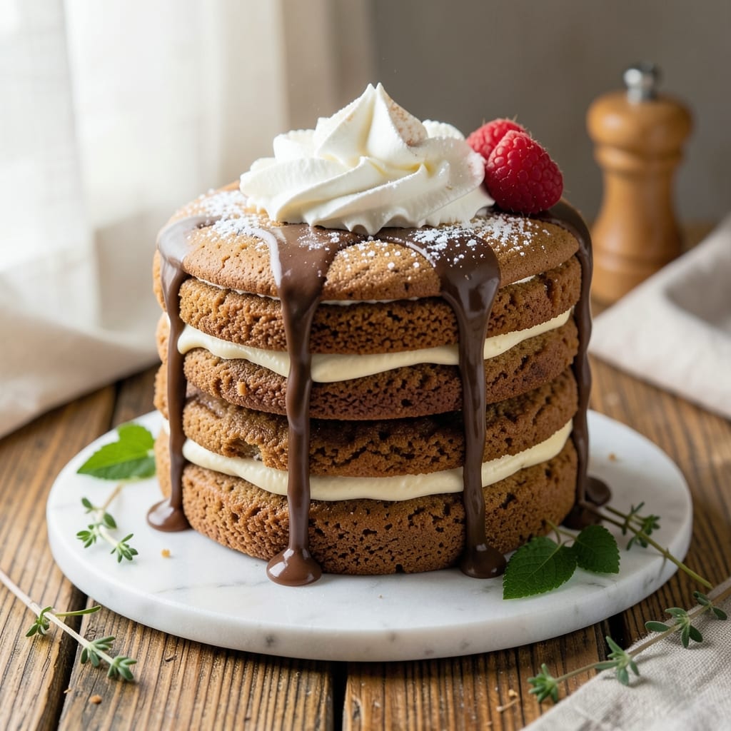 16-Inch Cookie Cake Recipe: Towering Vanilla Frosting Rivers Over Crispy Top Layers