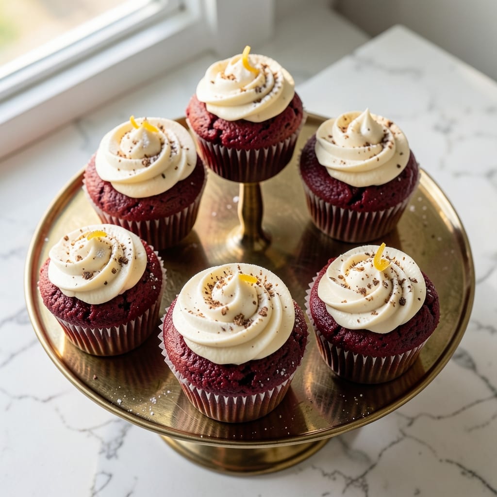 6 Red Velvet Cupcakes Recipe: Deep Red Hues and Moist Vanilla Swirls