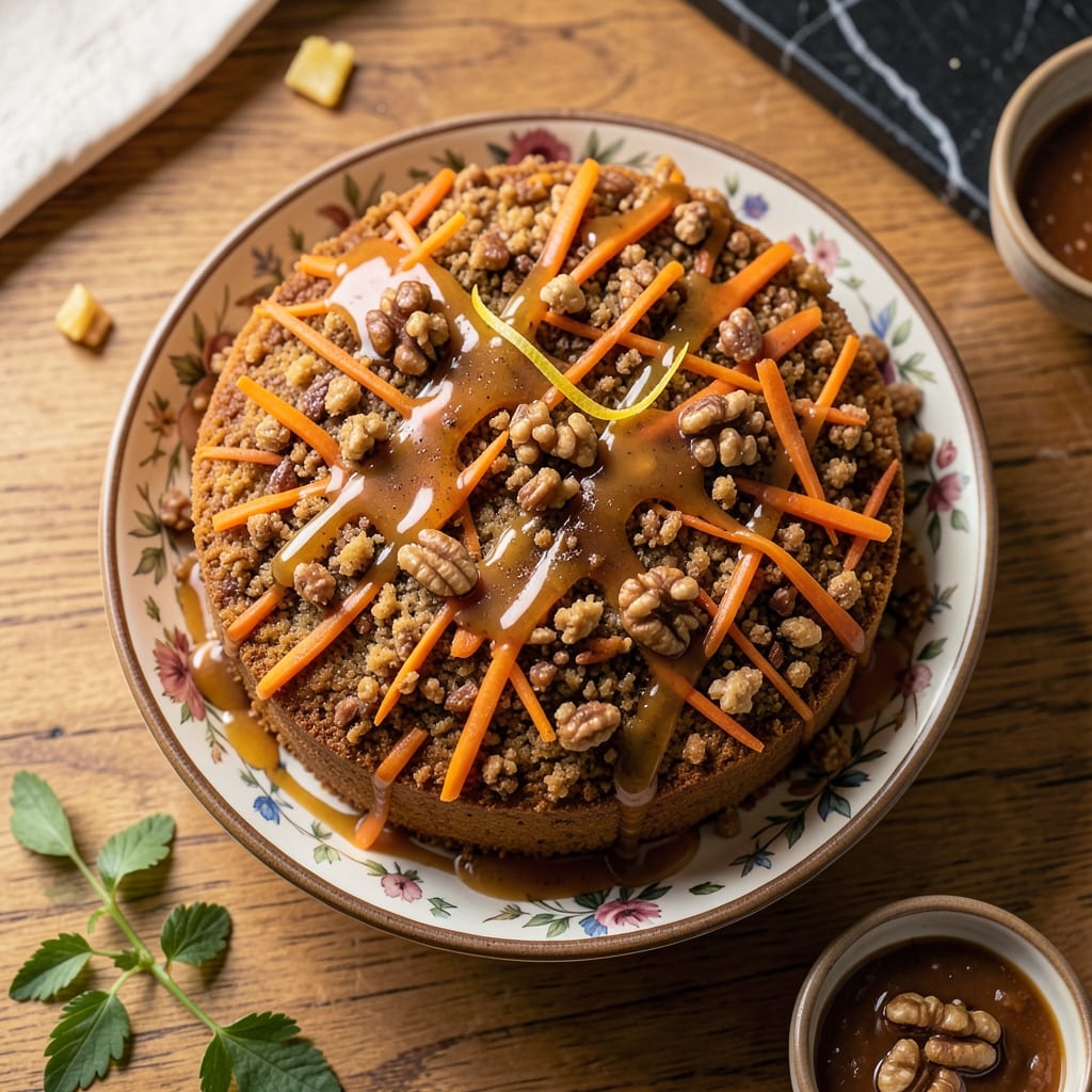 Alden Merrell's Carrot Cake Recipe: Spiced Walnut Streusel Topping and Vanilla Cream Cheese Frosting