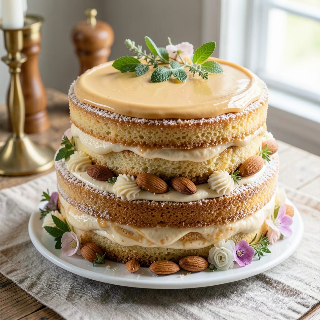 Almond Custard Cake Recipe: Velvety Layers with Toasted Nut Crunch