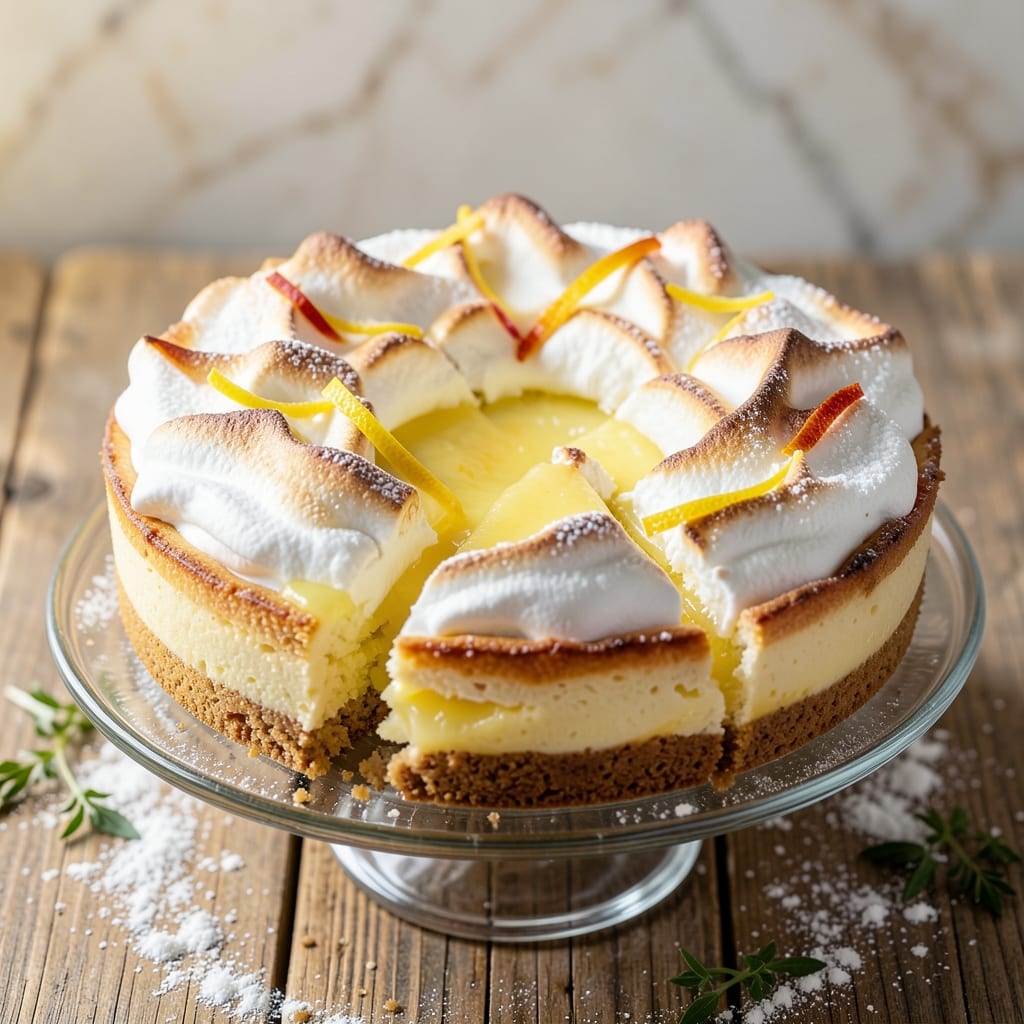 Amalfi Lemon Meringue Cheesecake Recipe: Zesty Citrus and Toasted Meringue Magic