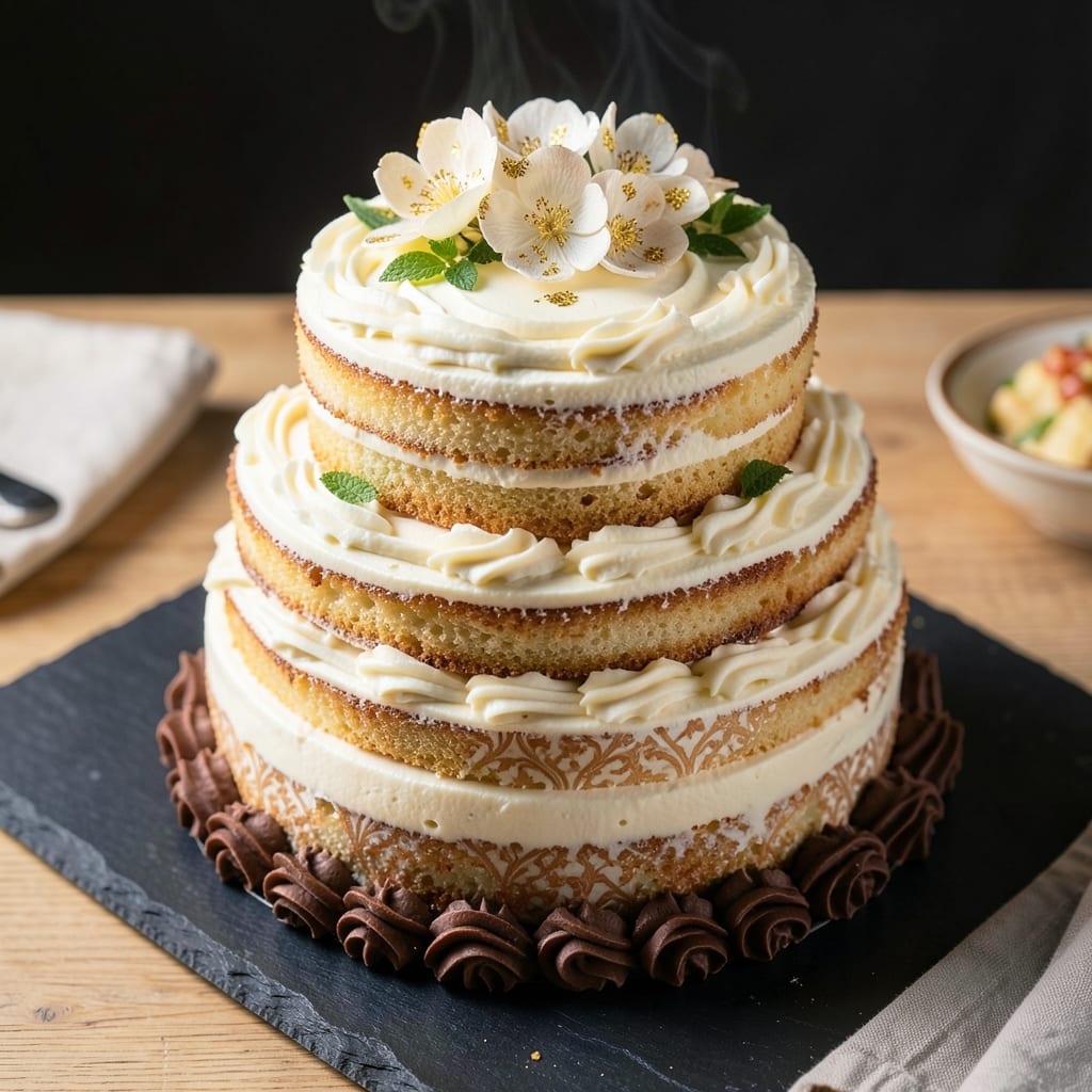 16-Inch Vanilla Cake Recipe: Precision-Layered Height With Crisp Fondant Crown