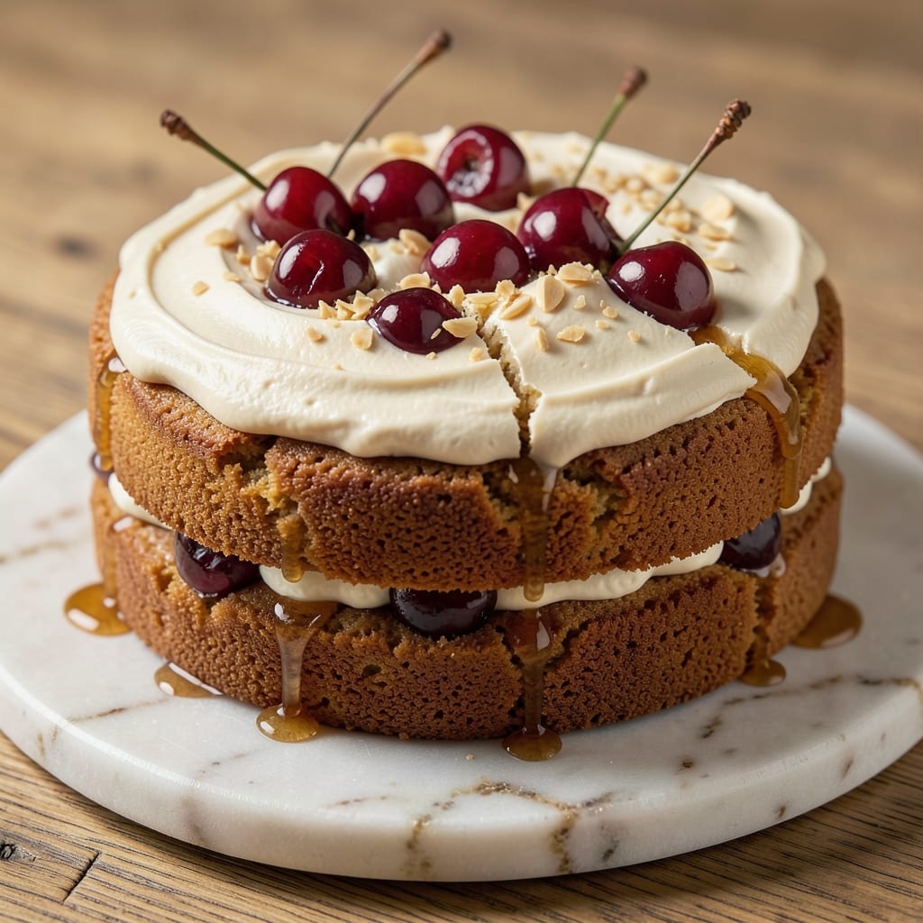 Amaretto Cherry Cake Recipe: Boozy Vanilla Swirls and Tart Cherry Filling