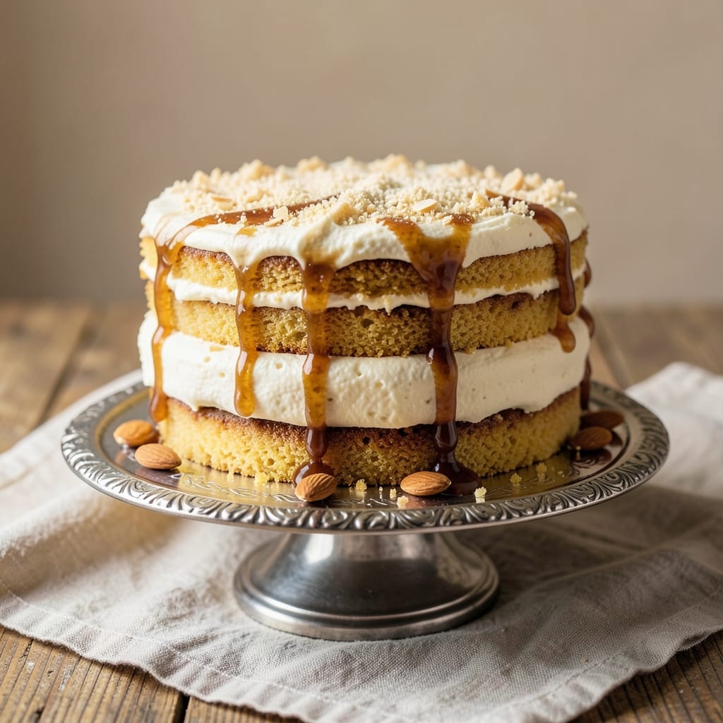 Amaretto Cream Cake Recipe: Nutty Liqueur Swirls and Silky Vanilla Layers