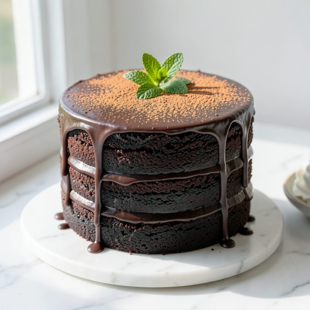 6-Inch Chocolate Layer Cake Recipe: Rich Fudgy Layers and Silky Frosting Rivers