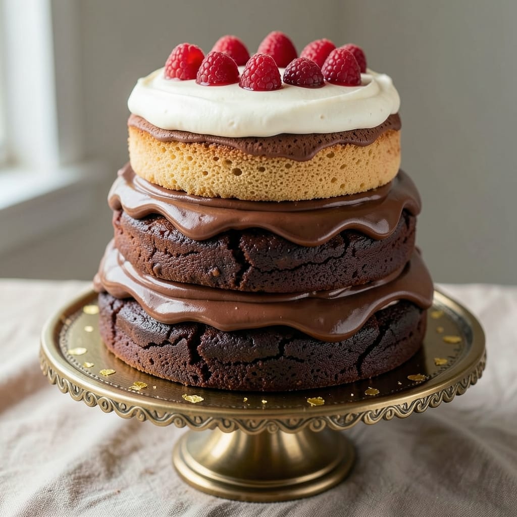4 Tier Chocolate Cake Recipe: Precision-Stacked Layers With Vanilla Buttercream Rivers