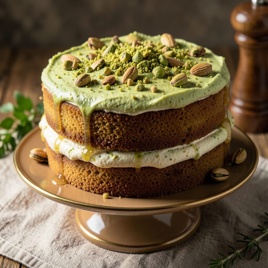 Almond Pistachio Cake Recipe: Nutty Crunch and Vanilla Swirl Harmony