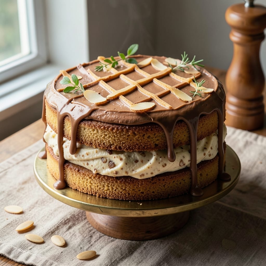 Almond Bakewell Cake Recipe: Vanilla Swirls and Crunchy Almond Top