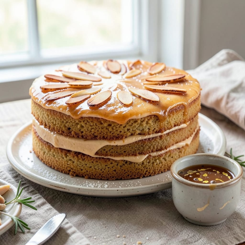 Amaretto Cake Recipe From Scratch: Toasted Almond Crunch and Vanilla-Infused Layers