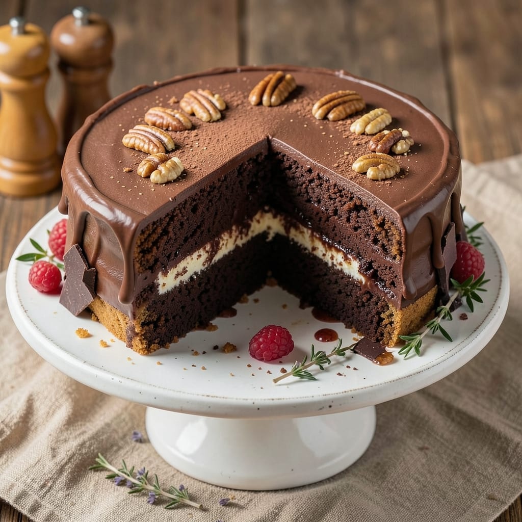 10-Inch Chocolate Cheesecake Recipe: Crisp Fondant Crown Over Ultra-Smooth Fill
